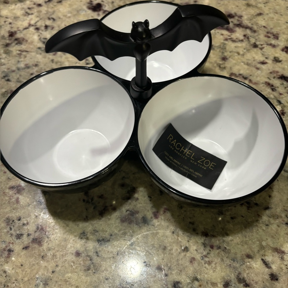 Rachel Zoe Halloween bat condiment  trio NWT